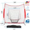 7x7ft Baseball Softball Teeball Practice Net Batting Hitting Pitching Training Net w/ Bow Frame Carrying Bag for Solo Team Training