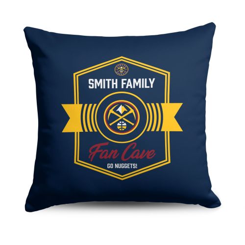 NBA Denver Nuggets Dominion Personalized Throw Pillow 18×18 Inches