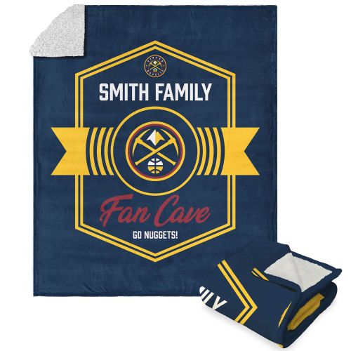 NBA Denver Nuggets Dominion Personalized Silk Touch Sherpa Throw Blanket 50X60 Inches