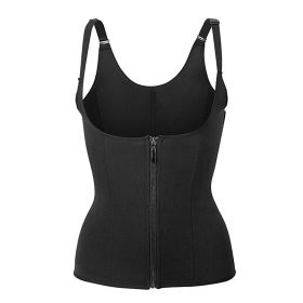 Zippered Waist Trainer Corset Waist Tummy Control Body Shaper Cincher Back Support with Adjustable Straps for Women (Option: XL)