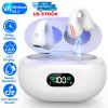 Wireless V5.3 Earbuds Clip-On Open TWS Earphones With Built-In Mic LED Display Charging Case 60H Standby Time IPX3 Waterproof Sweat Resistant Sport Fi