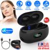 Wireless V5.3 Earbuds Clip-On Open TWS Earphones With Built-In Mic LED Display Charging Case 60H Standby Time IPX3 Waterproof Sweat Resistant Sport Fi