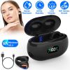 Wireless V5.3 Earbuds Clip-On Open TWS Earphones With Built-In Mic LED Display Charging Case 60H Standby Time IPX3 Waterproof Sweat Resistant Sport Fi