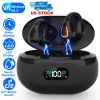 Wireless V5.3 Earbuds Clip-On Open TWS Earphones With Built-In Mic LED Display Charging Case 60H Standby Time IPX3 Waterproof Sweat Resistant Sport Fi